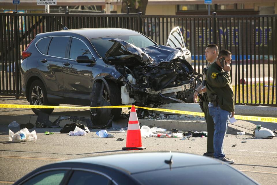 L.A. County sheriff's cadets were injured Wednesdaywhen a driver plowed into them during a morning run in Whittier.