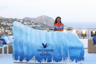 IBIZA, SPAIN - MAY 25: A DJ performs at the star-studded GREY GOOSE Altius launch party on May 25, 2024 in Ibiza, Spain. Photo by Dave Benett
