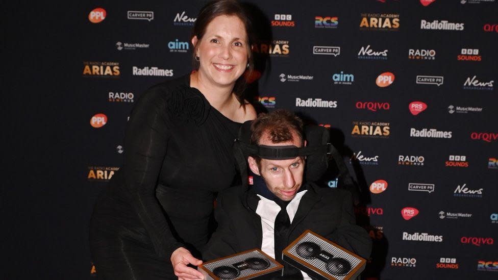 Lindsey and Rob Burrow with their Aria awards