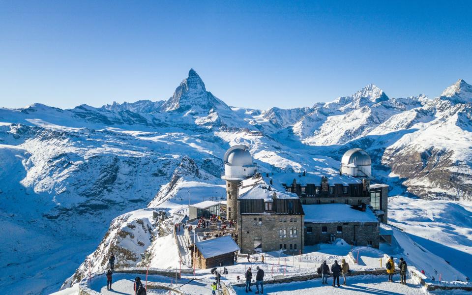 Aerial image of the Gornergrat with the famous Matterhorn, Switzerland - Getty