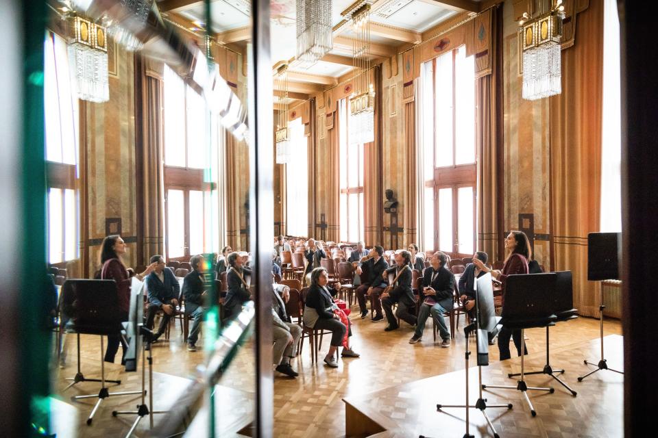 Prior to Tom Andrews's leadership presentation, attendees took an architectural tour of the Municipal House.