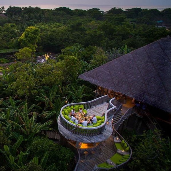 Soneva Fushi’s ‘Fresh in the Garden’ restaurant is located amongst the tree tops. Source: Soneva