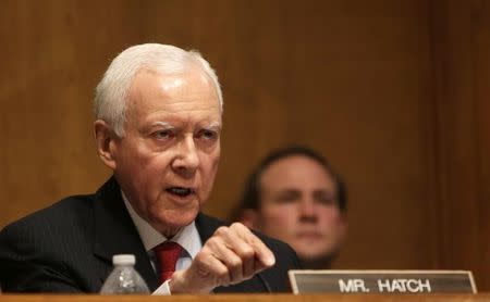 Senator Orrin Hatch (R-UT), the co-chair of the Senate Finance Committee, questions witnesses during testimony in Washington May 21, 2013. REUTERS/Gary Cameron