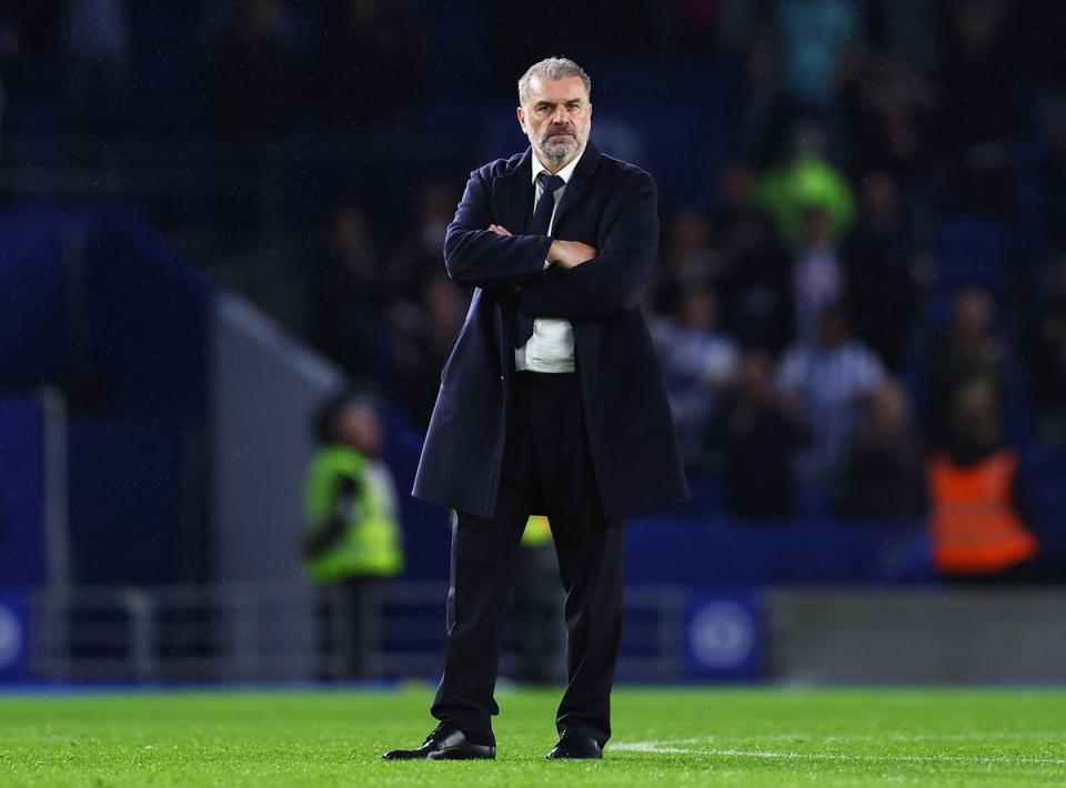 Ange Postecoglou tore into his players after seeing them throw away a 2-0 to lose 3-2 at Brighton (Getty Images)