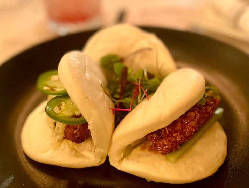 Cornflake chicken and blackened mahi bao buns from 63 Sovereign in Ormond Beach.
