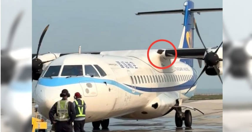 1架華信航空編號AE1272預計3時50分由金門飛往台北班機，在進行登機作業時發現有大量野蜂群聚於駕駛艙周圍，造成2名旅客不慎被螫傷。（圖／民眾提供）