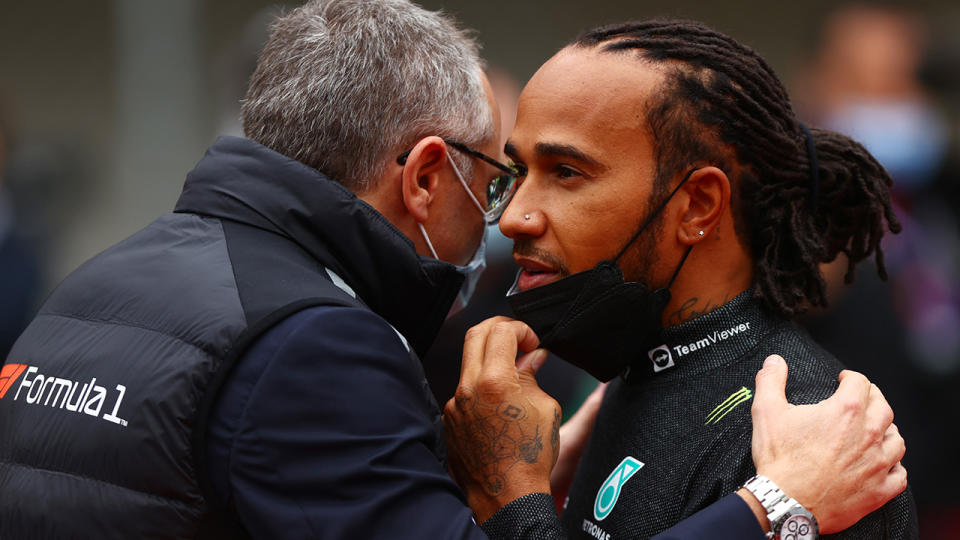 Lewis Hamilton has lost the lead in the F1 drivers standings to Red Bull rival Max Verstappen. (Photo by Dan Istitene - Formula 1/Formula 1 via Getty Images)