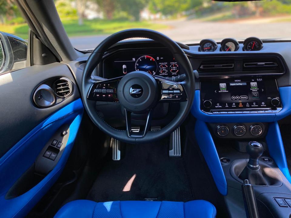 The driver's seat of a 2024 Nissan Z sports car.