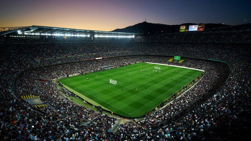 A photo of a sold out Camp Nou for Gerard Piqué's Kings League final.