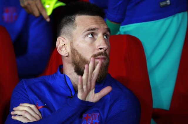 Lionel Messi started on the bench for Barca 