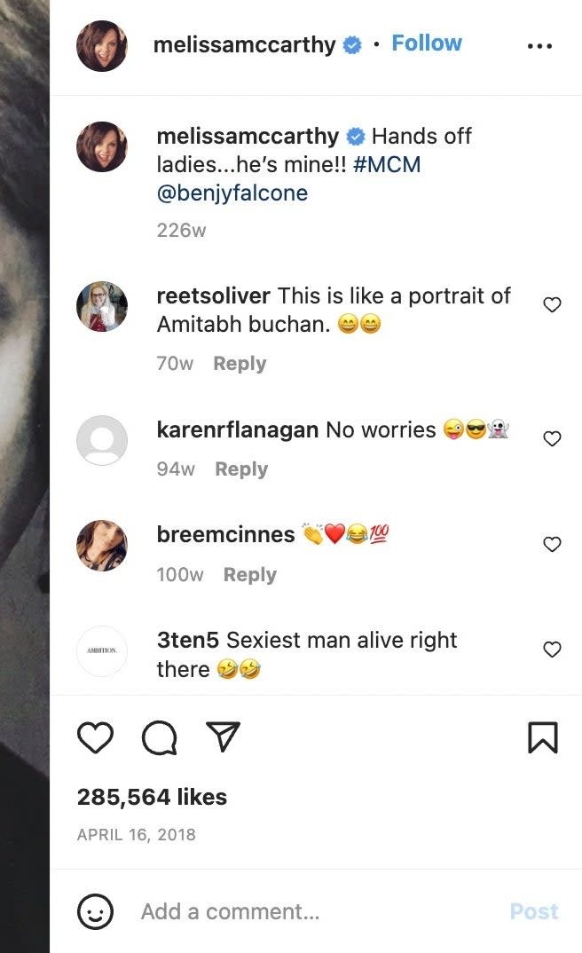 Screen shot of Instagram comments