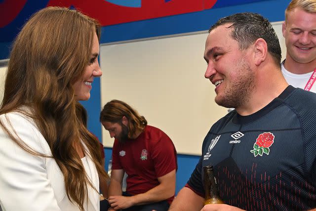 <p>The Prince and Princess of Wales/Instagram</p> Kate Middleton meets England Rugby team players in their dressing rooms after their Rugby World Cup match win