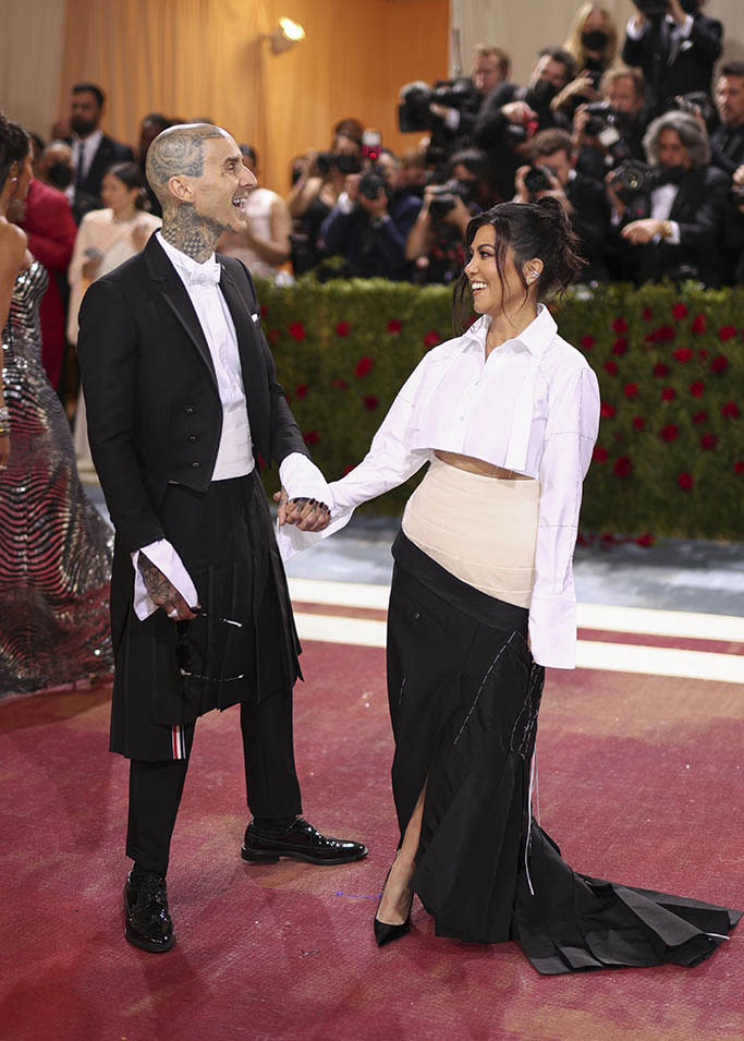 Travis Barker and Kourtney Kardashian at The 2022 Met Gala celebrating In America: An Anthology of Fashion held at The Metropolitan Museum of Art on May 2, 2022 in New York City. - Credit: Christopher Polk for Variety