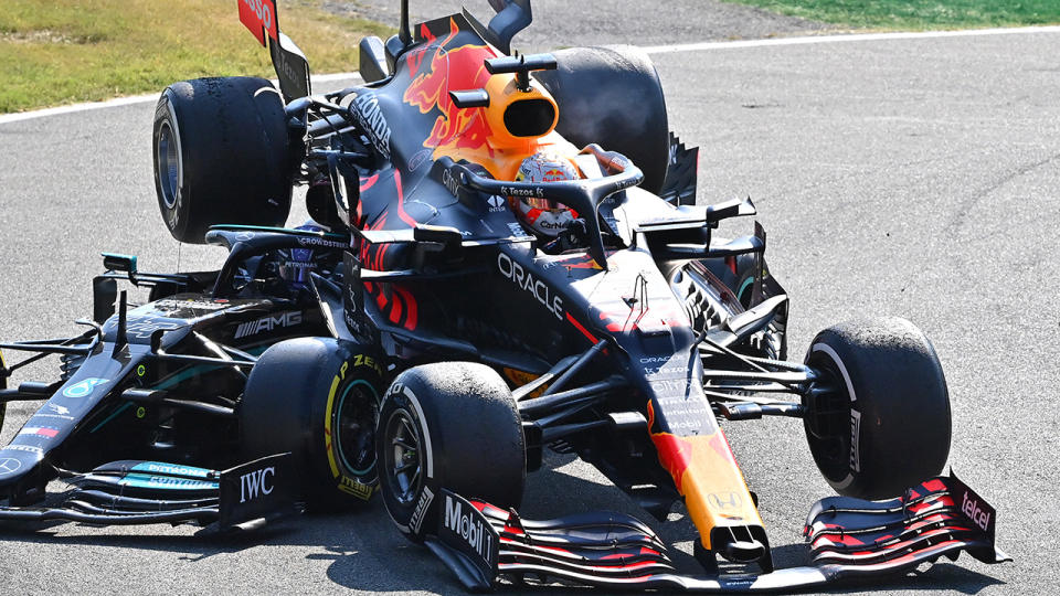 Max Verstappen's collision with championship rival earned him a three-place grid penalty for the upcoming Russian Grand Prix. (Photo by Peter Van Egmond/Getty Images)