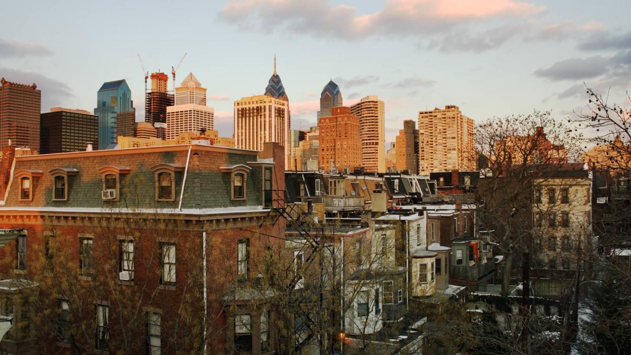 Sunset over downtown Center City, Philadelphia, PA.