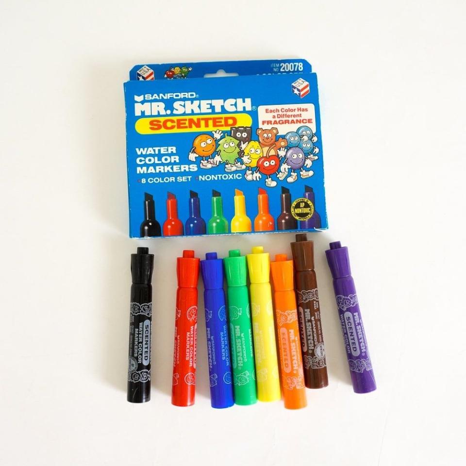 <p>Scented erasers weren't the only things kids were sniffing throughout the day. Mr. Sketch scented markers were introduced in the 1960s and were an immediate hit. You can still find them today, but, again, they're not quite as cool as they once were.</p>