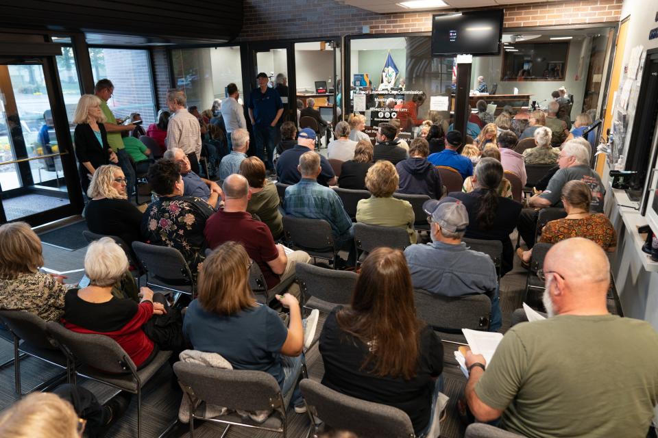 Many people attended the Douglas County Planning Commission public hearing on Oct. 23 at City Hall in Lawrence to express their opinions on wind turbines in their county. The Shawnee County Planning Commission is considering similar steps for wind and solar energy.