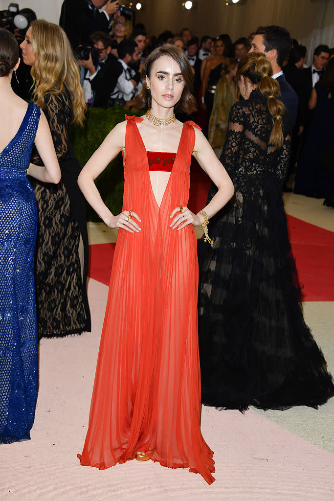 Lily Collins in Valentino