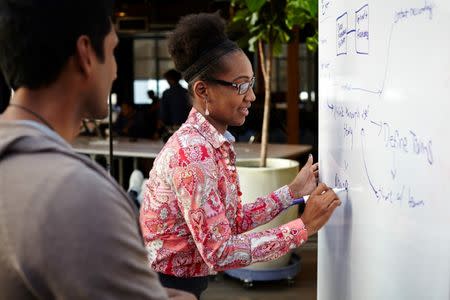 People work at a Galvanize campus location in San Francisco, California, U.S., October 13, 2014. Courtesy of Galvanize/Handout via REUTERS