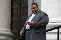 Pastor Trevon Gross leaves the Manhattan Federal Courthouse in New York City, U.S., February 1, 2017. REUTERS/Brendan McDermid