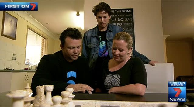 Jerome with his parents. Source: 7News