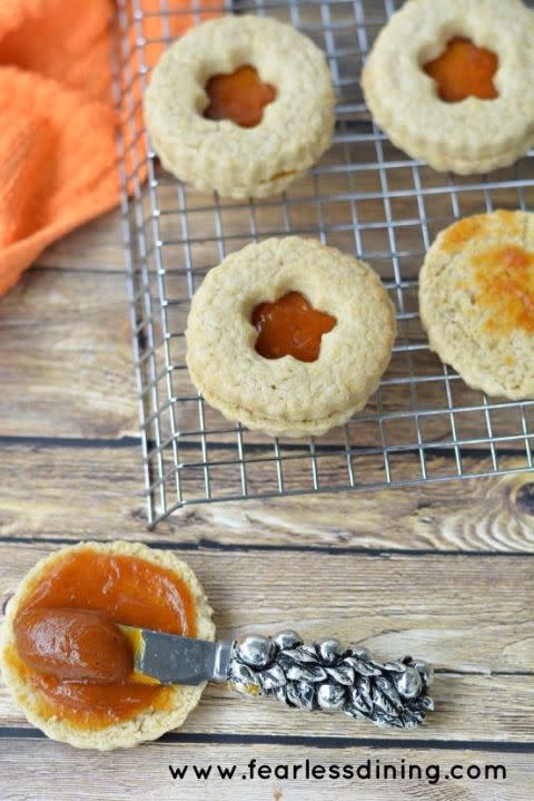 Pumpkin Butter Linzer Cookies