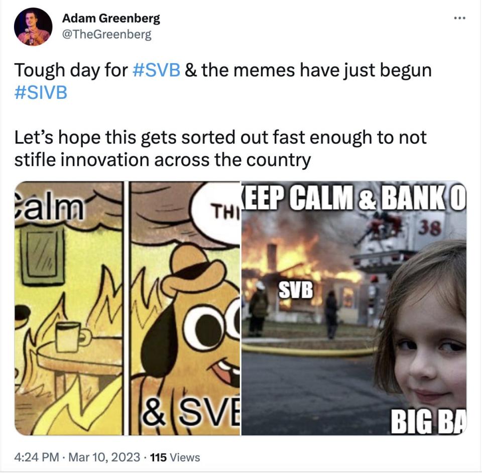 Meme following Silicon Valley Bank