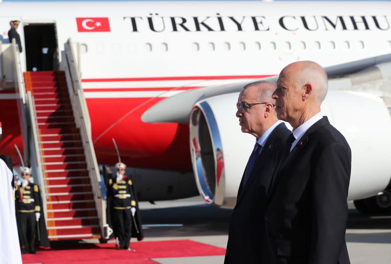 Turkey's President Erdogan meets with Tunisia's President Saied in Tunis