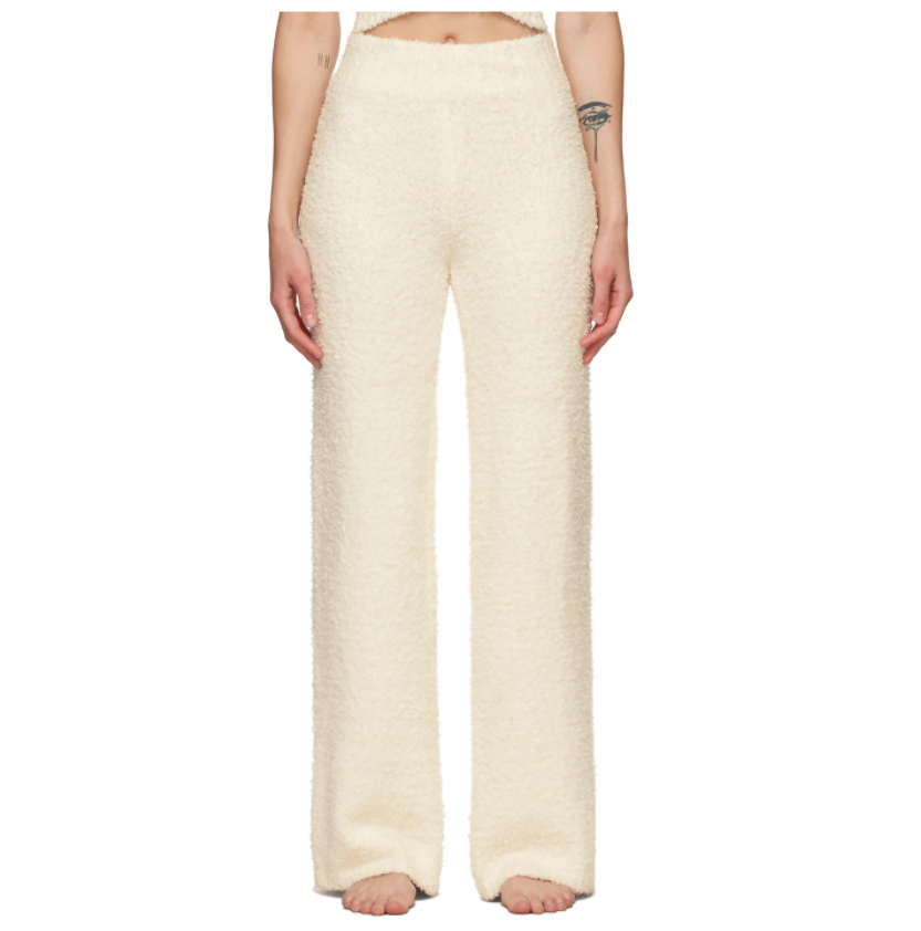 White Knit Cozy Lounge Pants. Image via SSENSE.