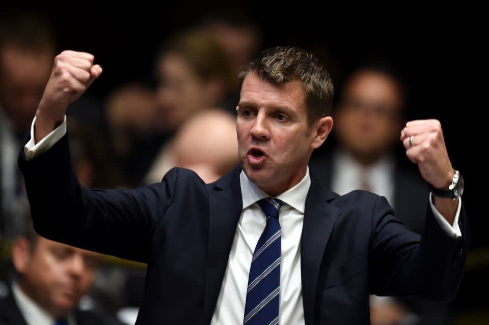 Mr Baird has made controversial decisions during his time in office including a ban on greyhound racing, the lockout laws and council amalgamations. Photo: AAP