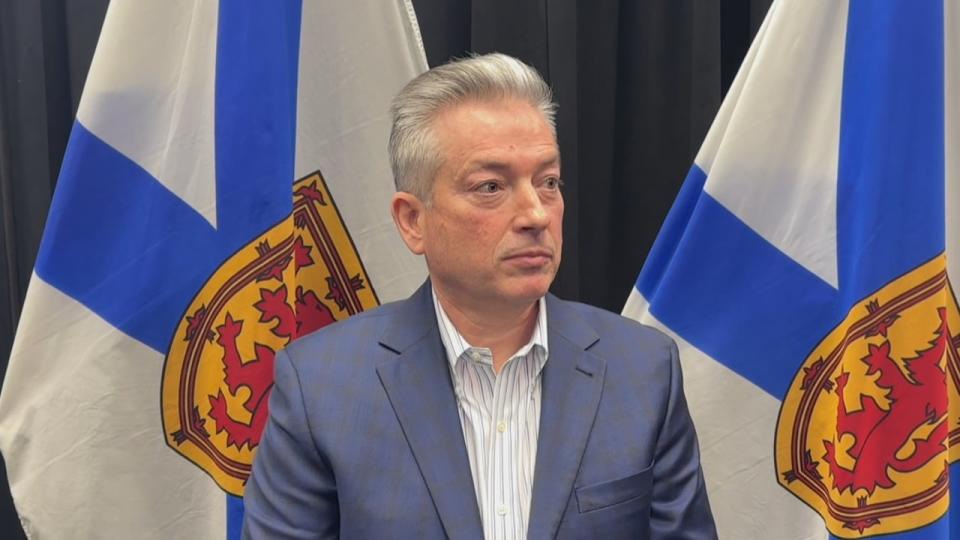 Elwin LeRoux, Deputy Minister of Education and Early Childhood Development, speaking to reporters on Jan. 17, 2024.
