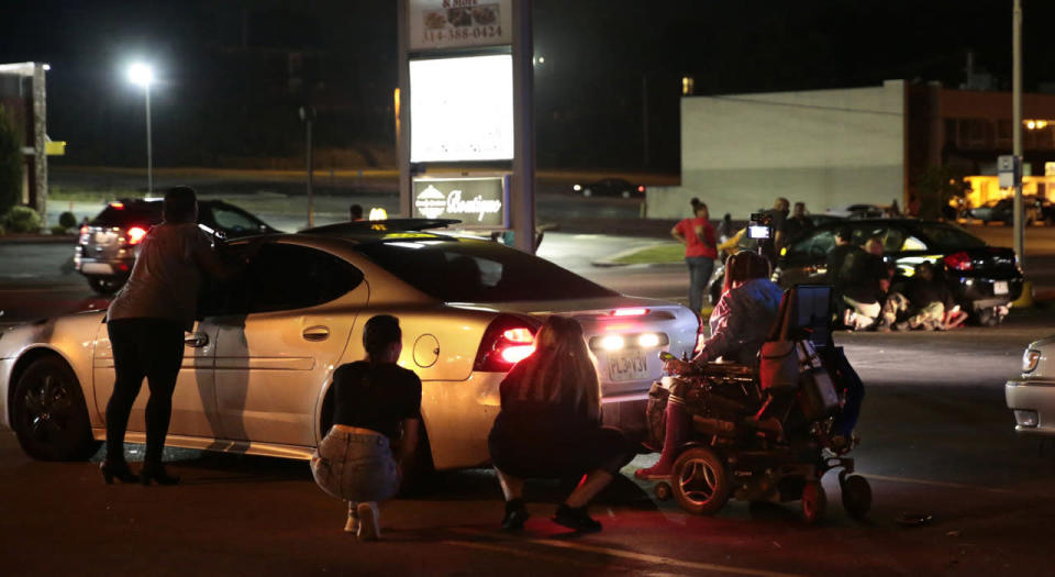 Shots fired during a protest in Ferguson, Mo., on the 2nd anniversary of Michael Brown’s deathBrown