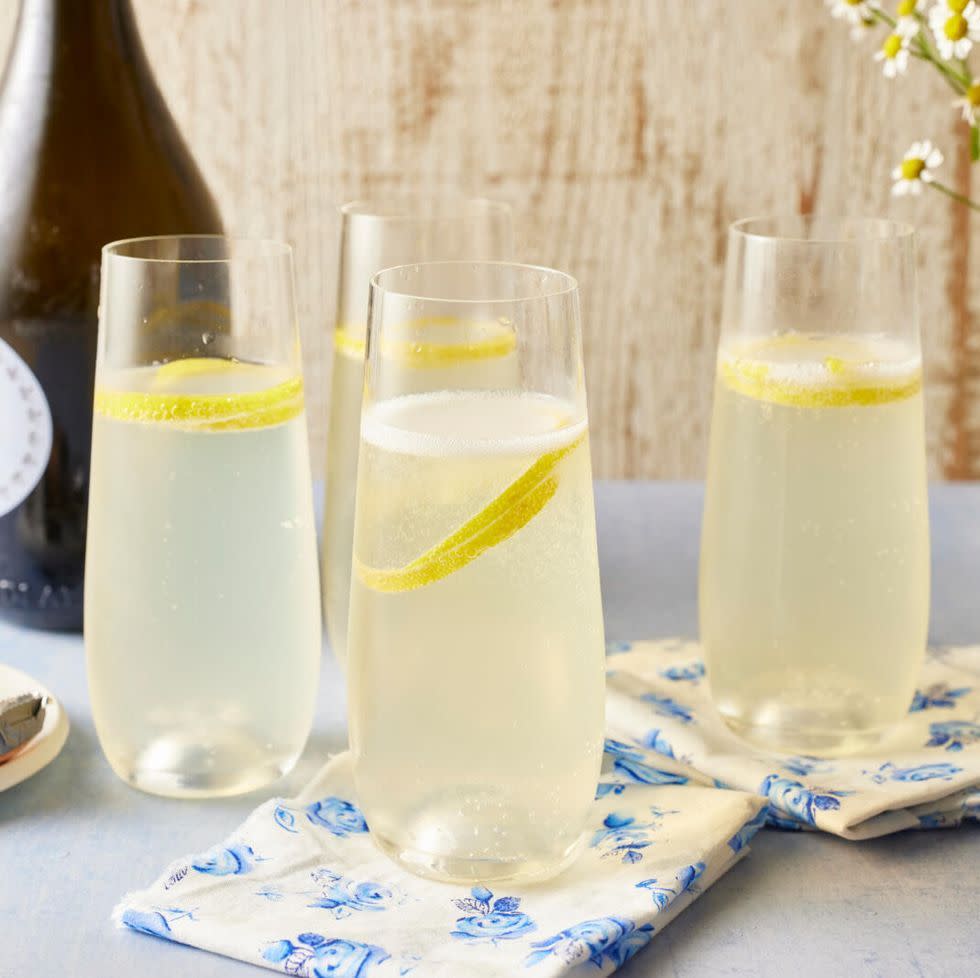 easter recipes french 75 cocktail with lemon twist