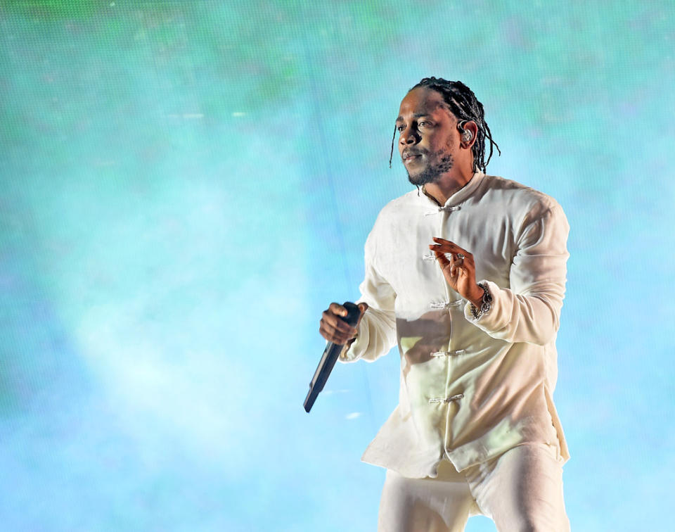 <p>The rap star’s fourth studio album, <em>DAMN.</em>, had the biggest sales week of the year so far — in both “equivalent units” (603K) and traditional album sales (353K). The album’s lead single, “Humble.,” is Lamar’s first No. 1 hit as a lead artist. (Photo: Getty Images) </p>