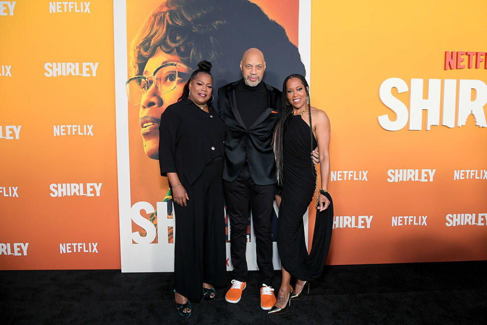 Reina King, John Ridley and Regina King attend Netflix's Shirley Los Angeles Premiere at The Egyptian Theatre Hollywood on March 19, 2024 in Los Angeles, California.