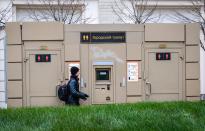 <p>A public toilet (with a sign reading “Out of Service”) at Pushkinskaya Square in downtown Moscow.(Photo: Yuri Kadobnov/AFP/Getty Images) </p>