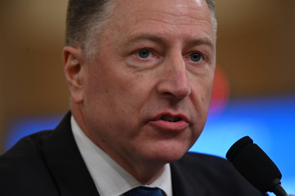 Ambassador Kurt Volker, the former U.S. special envoy for Ukraine gives his opening statement as he testifies before the Permanent Select Committee on Intelligence in a public hearing on Nov. 19, 2019.