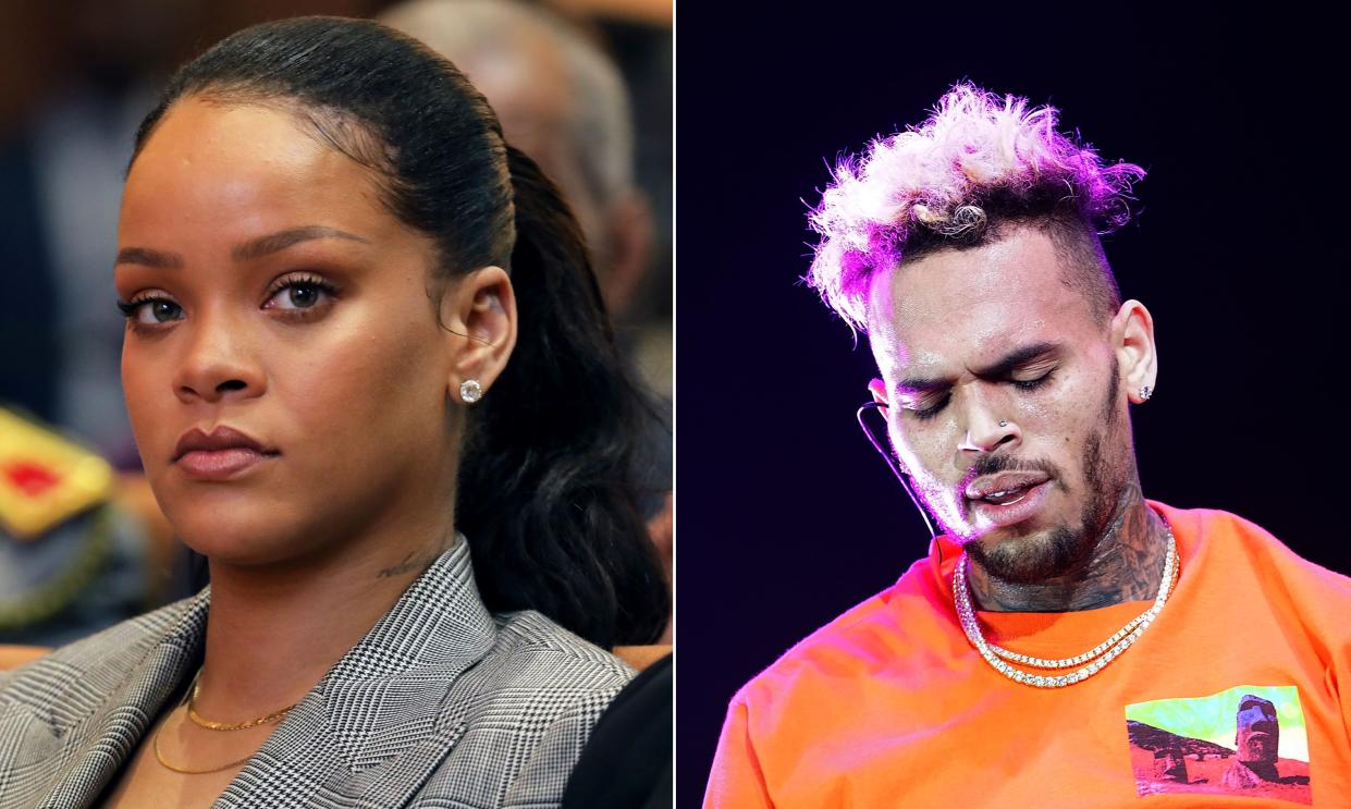 Rihanna responds to Snapchat’s domestic violence joke game. (Getty)