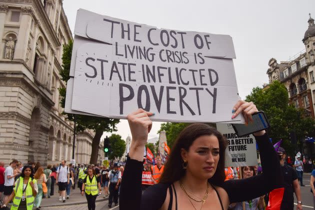 A protester during a demonstration in Whitehall last month. (Photo: SOPA Images via Getty Images)