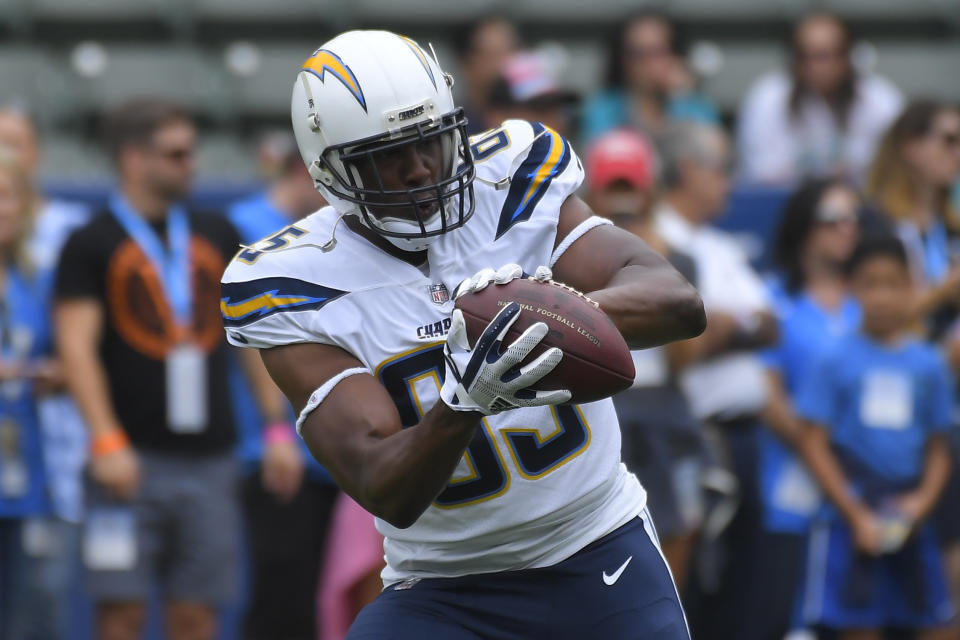 Antonio Gates broke the NFL record for touchdowns by a tight end on Sunday. (AP)