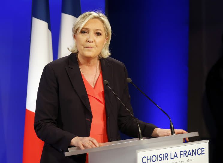 Marine Le Pen, tras conocer el resultado de las elecciones (Reuters)