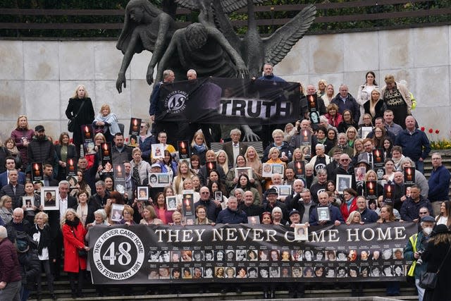 Survivors and family members in the Garden of Remembrance in Dublin 