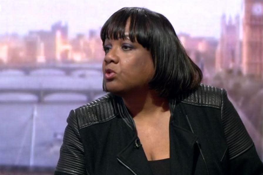 Anger: Diane Abbott missed the first vote on triggering Article 50: BBC