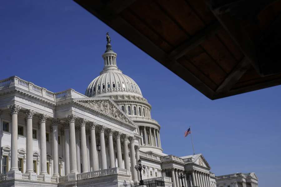 The Sun shines on the U.S. Capitol in Washington, Saturday, May 27, 2023. (AP Photo/Patrick Semansky)