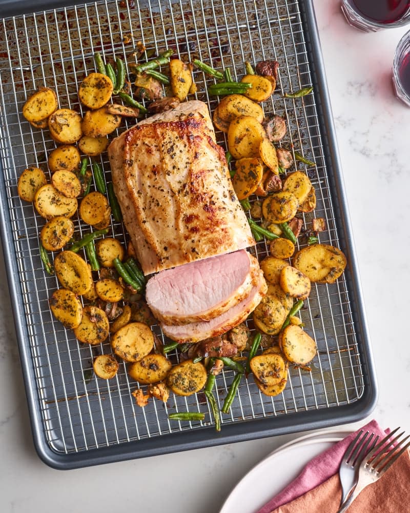  Sheet Pan Pork Loin with Herb Potatoes and Vegetables