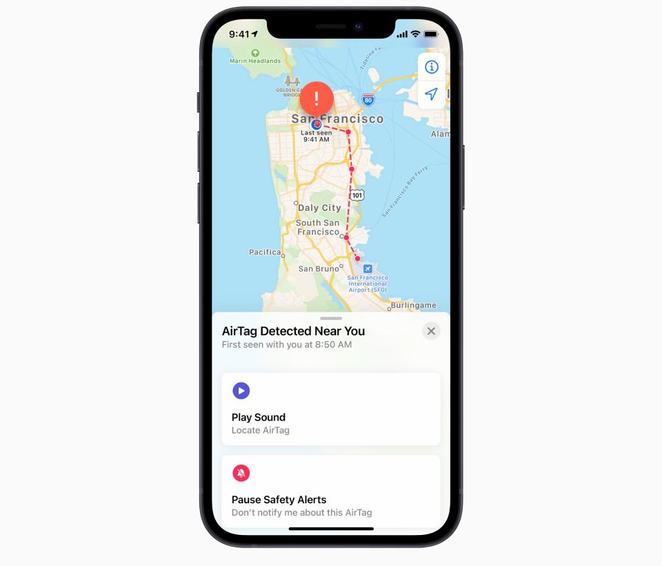 Apple's AirTag safety feature could use some work, and better Android integration. (Image: Apple)