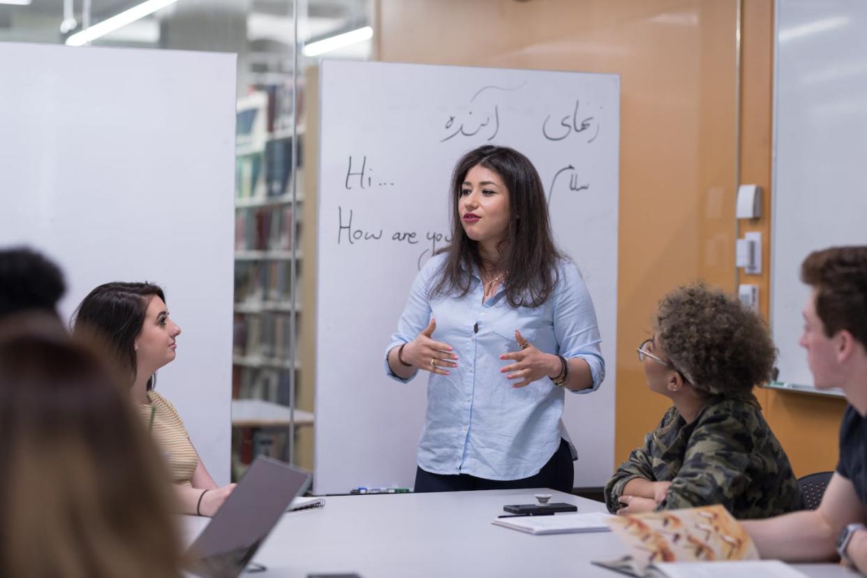 Between 2009 and 2021, nearly 30% fewer college students enrolled in a foreign language course. <a href="https://www.gettyimages.com/detail/photo/multi-racial-college-study-group-royalty-free-image/1006971096" rel="nofollow noopener" target="_blank" data-ylk="slk:FatCamera/E+ Collection/Getty Images;elm:context_link;itc:0;sec:content-canvas" class="link ">FatCamera/E+ Collection/Getty Images</a>