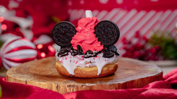 <p>Peppermint Cookie Donut from the Jolly Holiday Bakery Cafe at Disneyland Park</p><p>Disney</p>