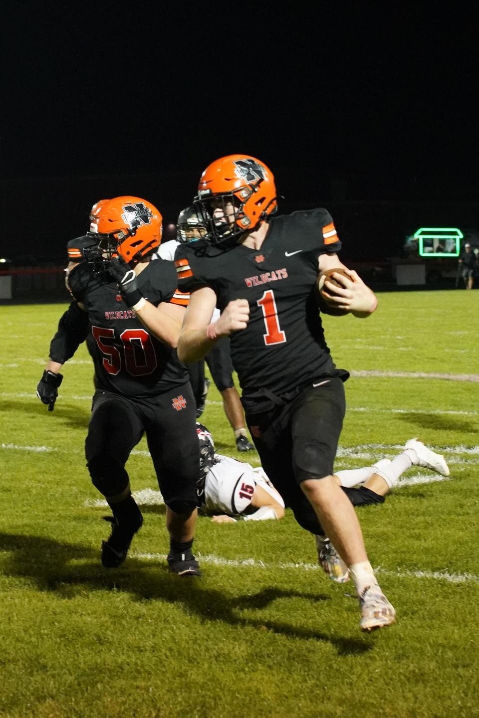 Indian Lake won at least a piece of the CBC Mad River Division after a late score gave the Lakers a 28-21 football win at North Union on Friday.