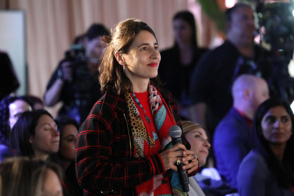 Artist Prune Nourry speaks from the audience during the TIME 100 Health Summit at Pier 17 in New York City on Oct. 17, 2019. | Brian Ach—Getty Images for TIME 100 Health